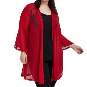 Torrid x Disney Mulan Phoenix Red Chiffon Kimono